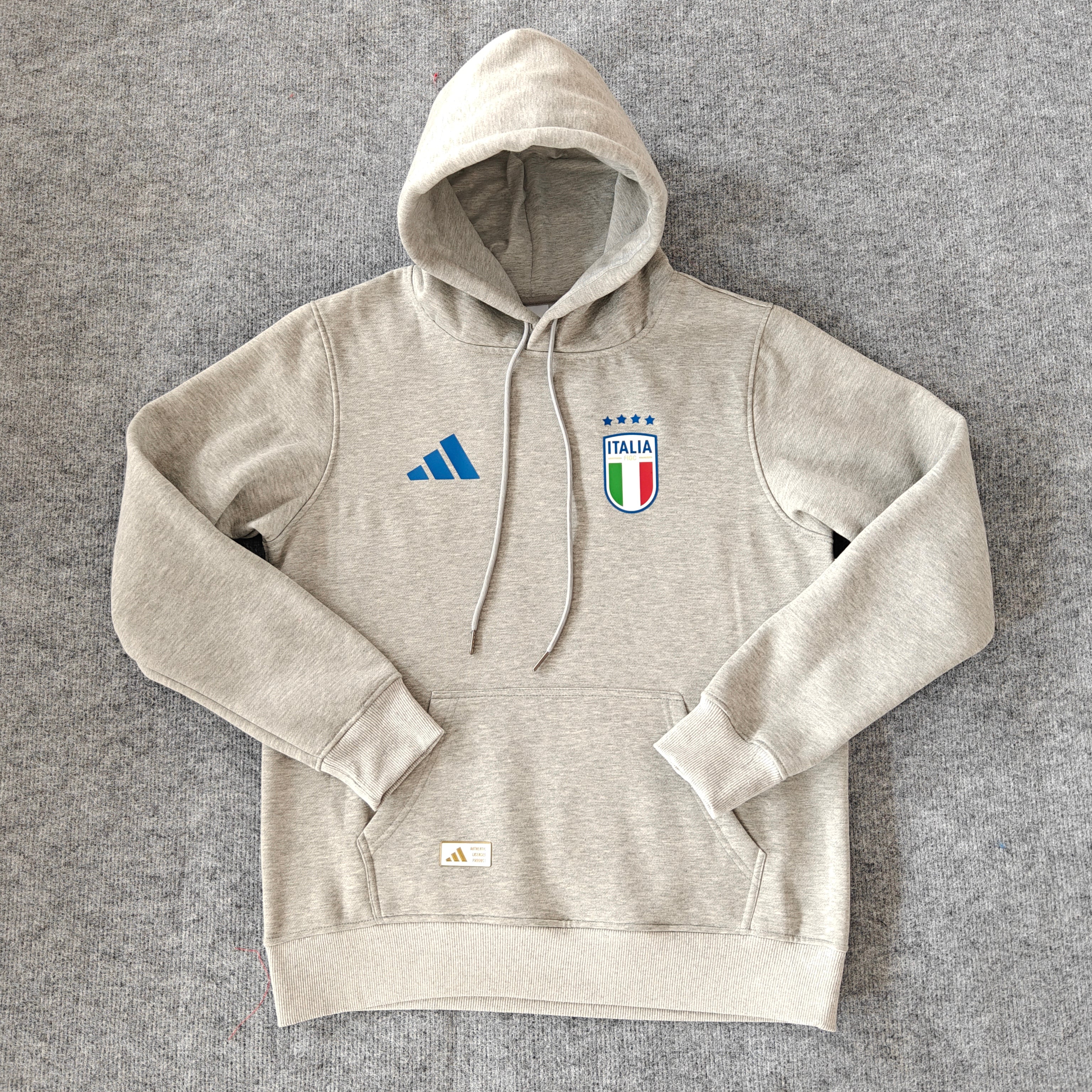italy soccer hoodie grey