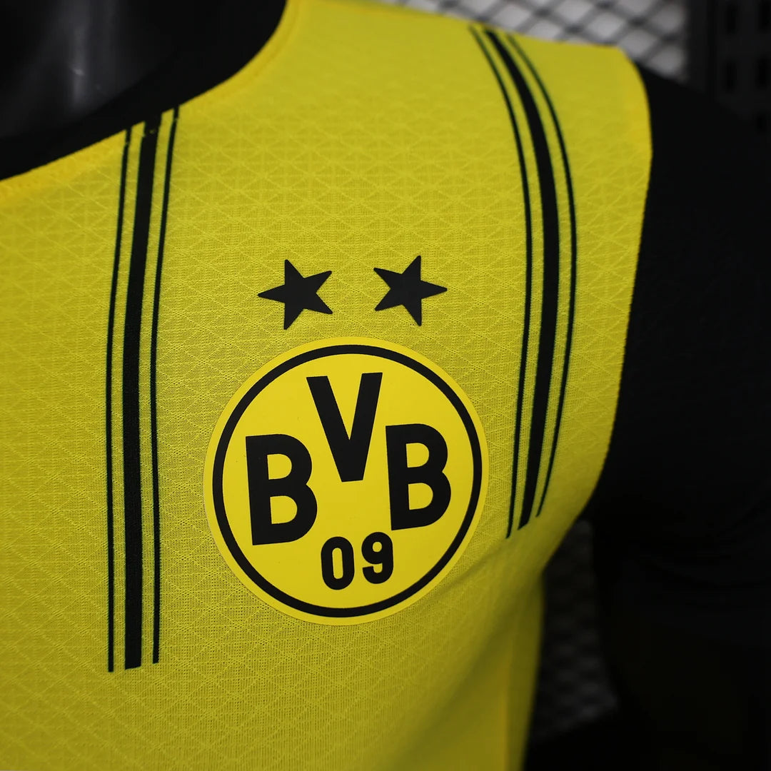 Borussia Dortmund 2024/2025 Home soccer t Jersey from the front logo