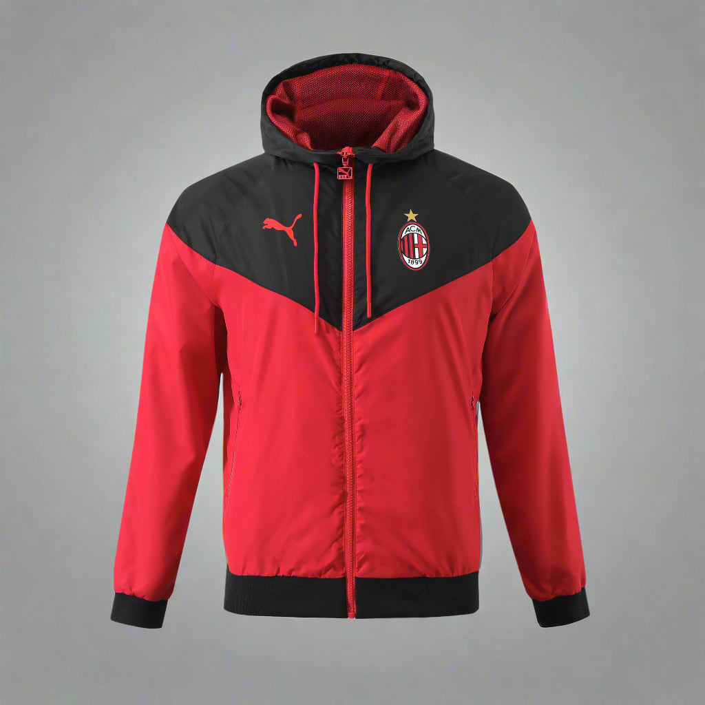 ac milan x pleasures black soccer windbreaker