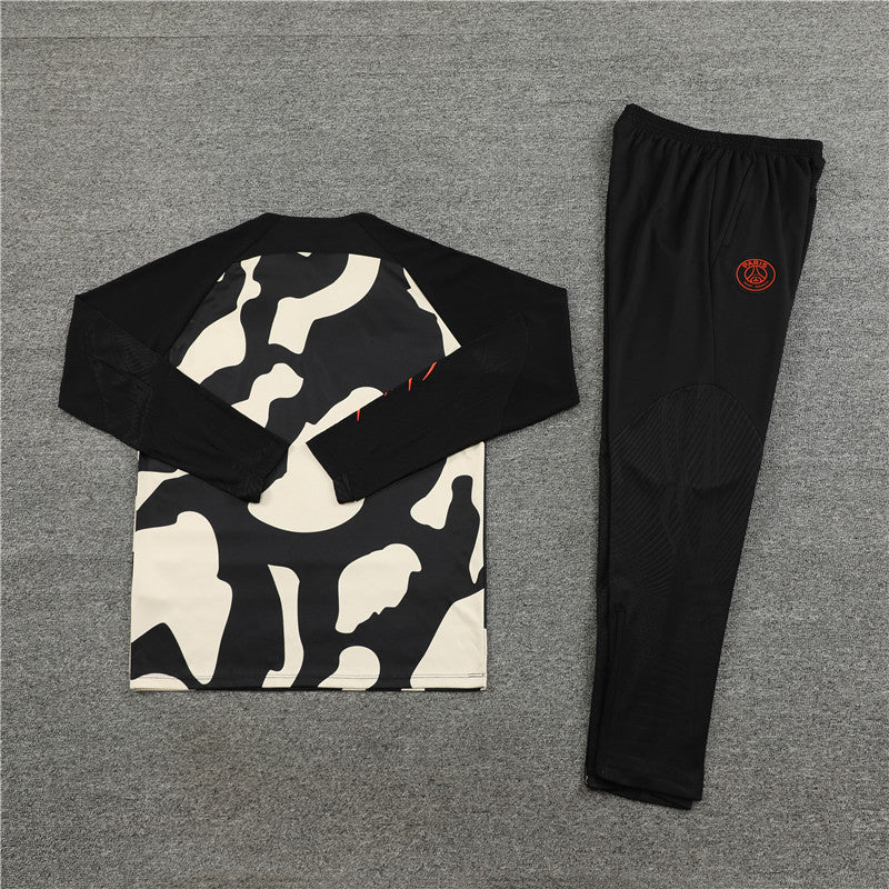 psg 23 24 yellow and black camouflage style Football Tracksuit