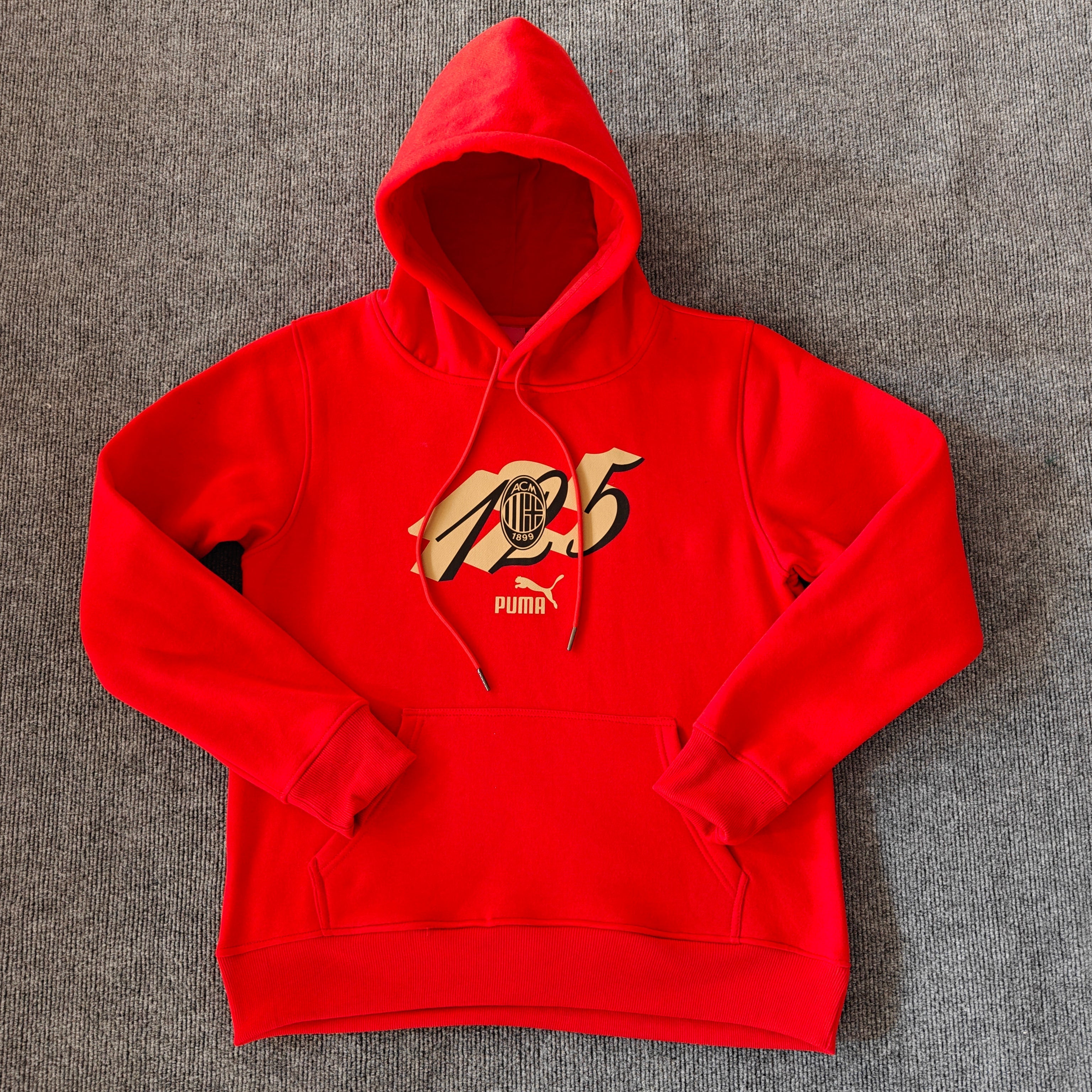 ac milan anniversary soccer hoodie red