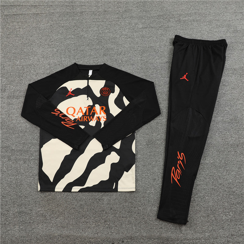 psg 23 24 yellow and black camouflage style Football Tracksuit