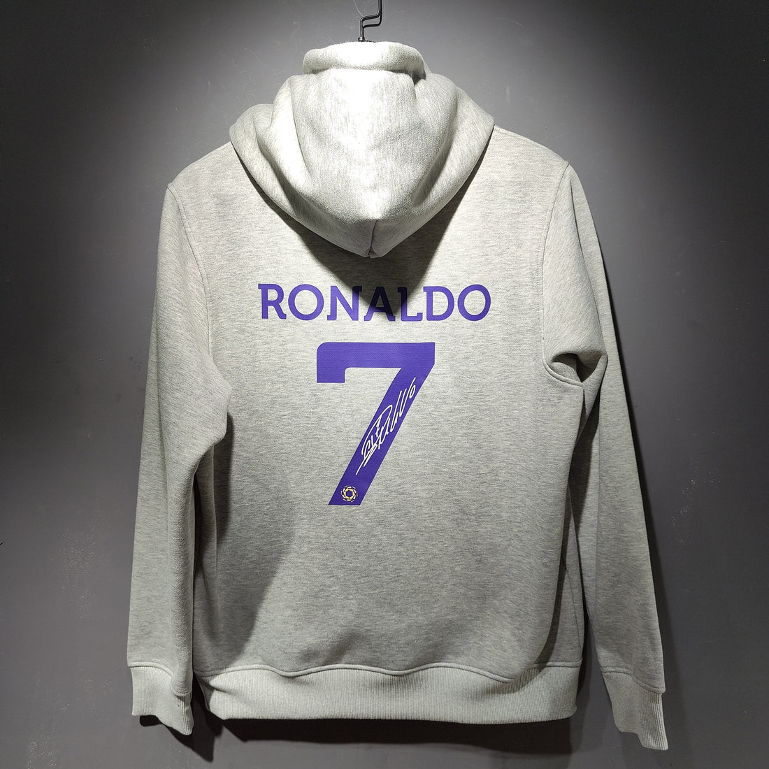 al nassr signed ronaldo soccer hoodie grey