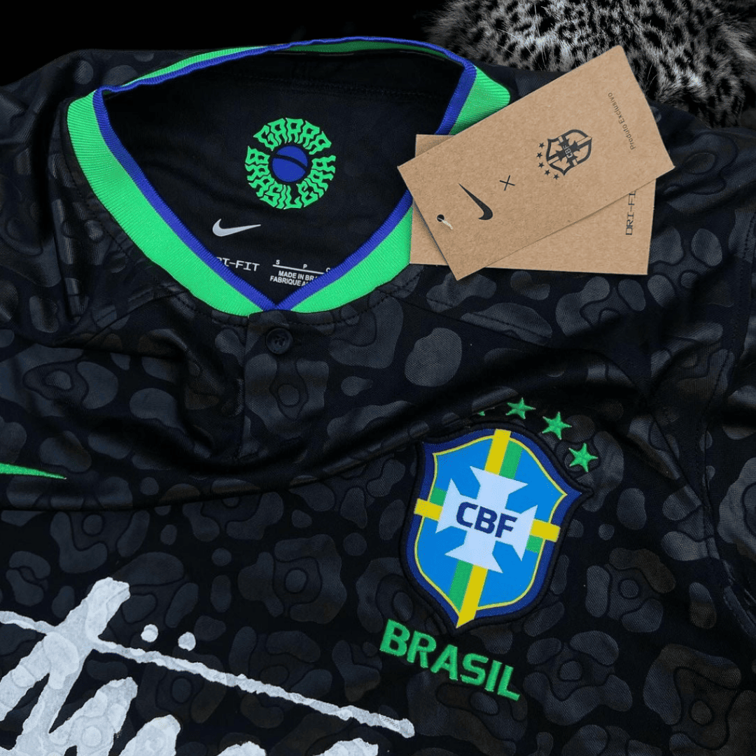 Brazil Black Leopard x stussy soccer jersey Shirt  Special Edition football kit soccer jersey tshirt