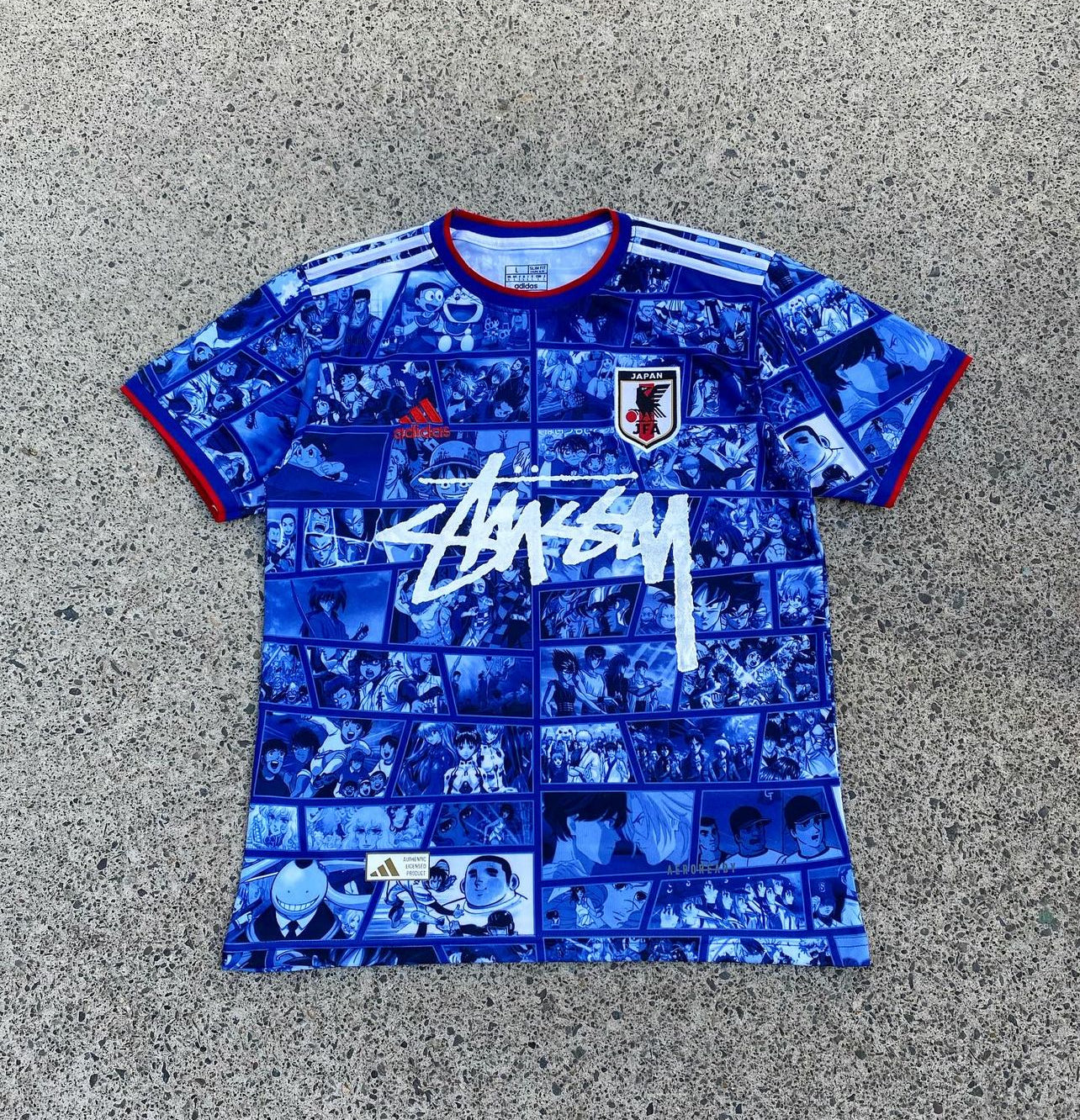 japan anime x stussy soccer jersey special edition1