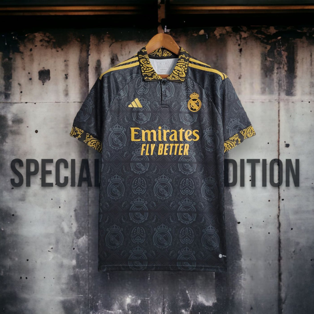 2023 24 real madrid gold royalty special edition kit
