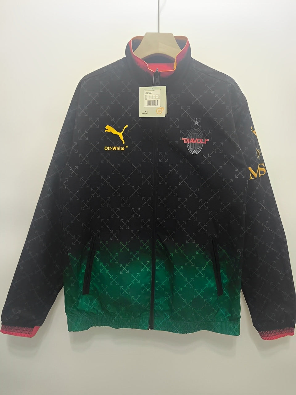 ac milan reversible soccer windbreaker
