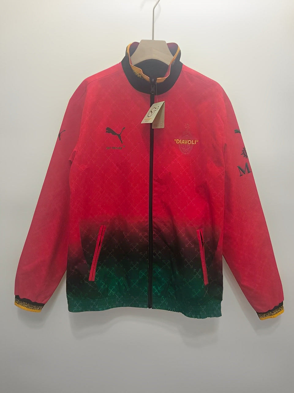 ac milan reversible soccer windbreaker