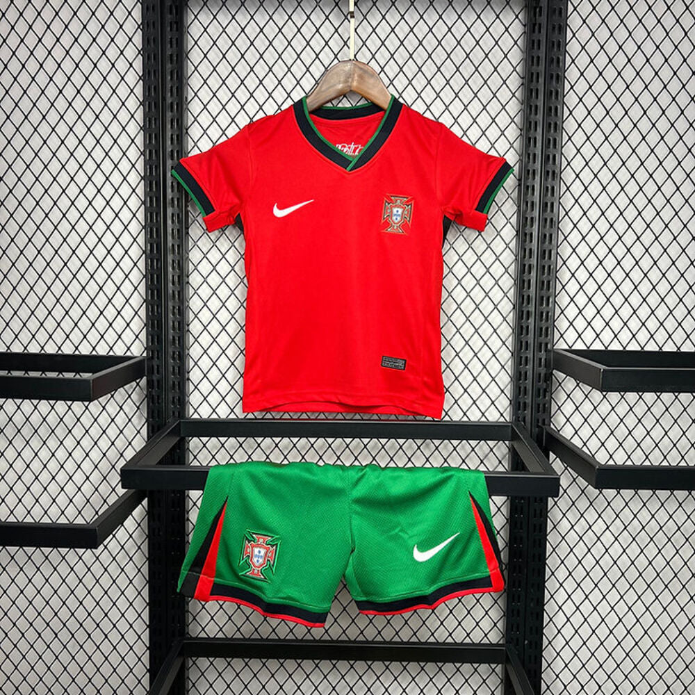 portugal euros 2024 home kids soccer jersey