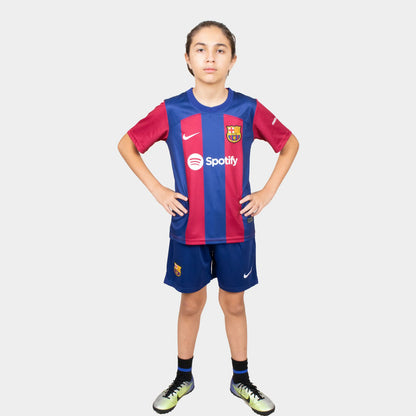 barcelona home kids soccer jersey 2023 24